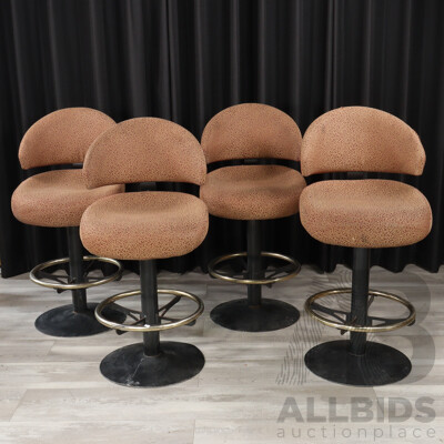 Set of Four Upholstered Poker Machine Stools by Aristocrat