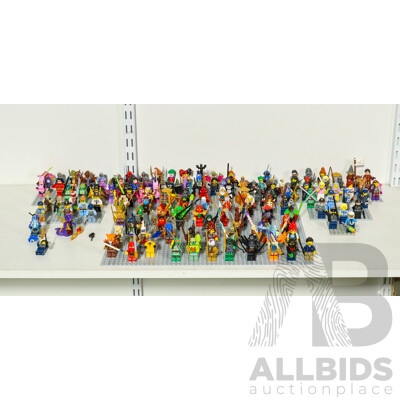 Collection of Lego Figures with Accessories Including Star Wars, Prospector, Construction, Cowboy, Fire Fighters and More