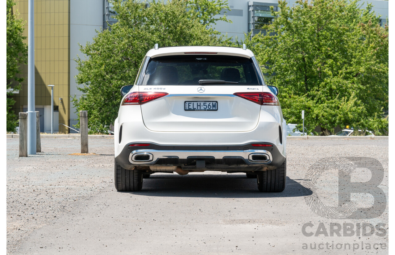 4/2021 Mercedes-Benz GLE 400d 4MATIC (AWD) V167 MY21.5 4D Wagon Diamond White Turbo Diesel 2.9L