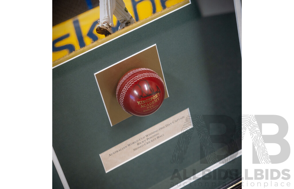Ricky Ponting Framed Signed Cricket Ball Display
