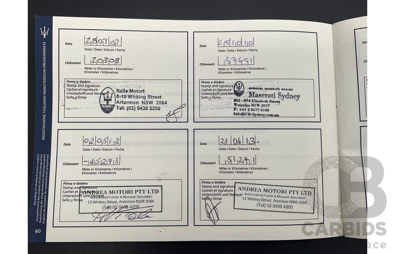 7/2005 Maserati Coupe Cambiocorsa 2d Coupe Grigio Alfieri Metallic Grey V8 4.2L