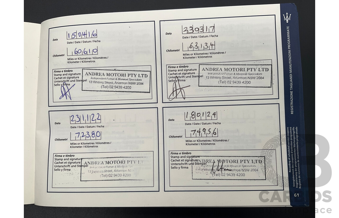 7/2005 Maserati Coupe Cambiocorsa 2d Coupe Grigio Alfieri Metallic Grey V8 4.2L