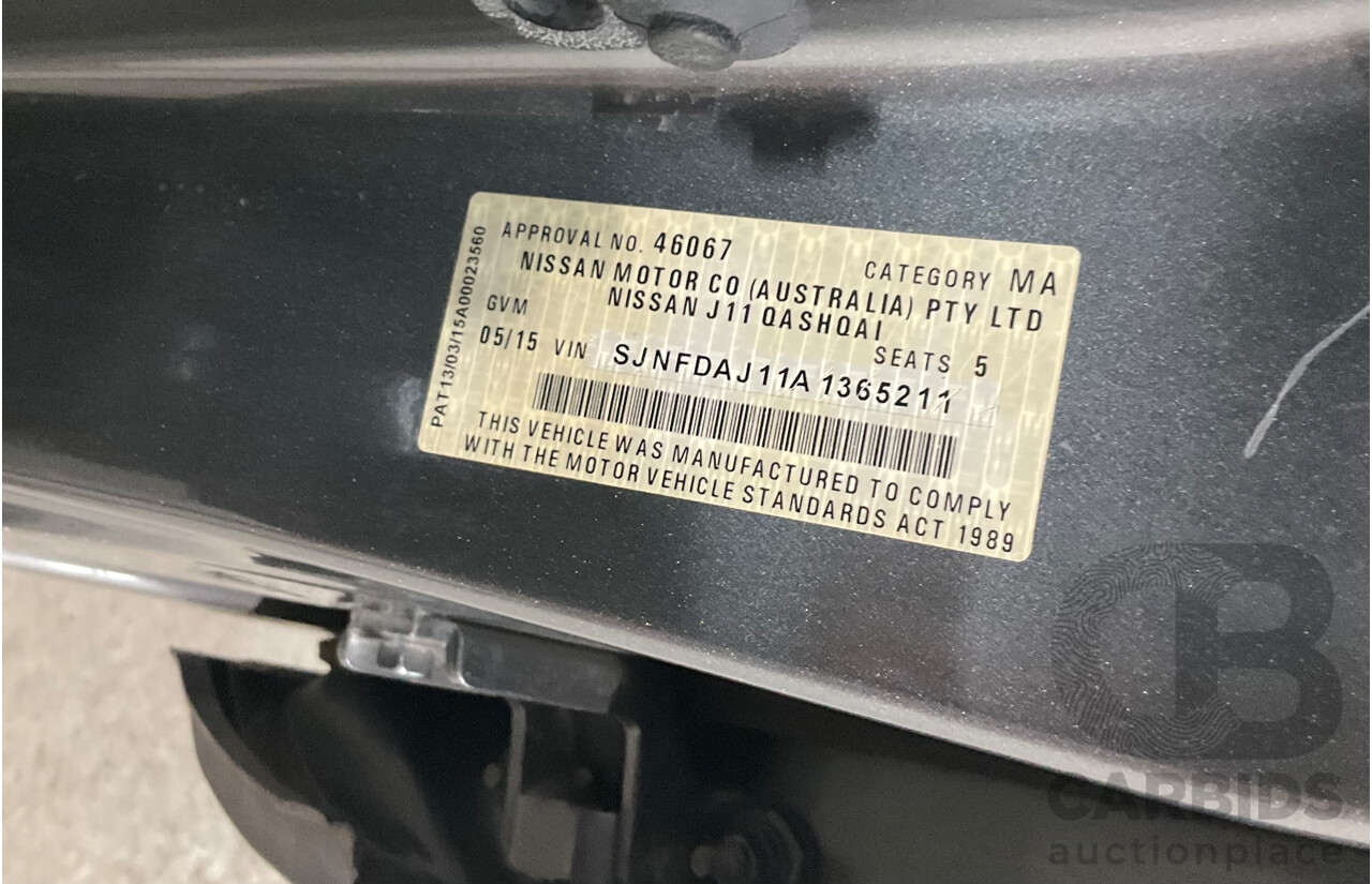 5/2015 Nissan Qashqai TL J11 4d Wagon Grey Turbo Diesel 1.6L