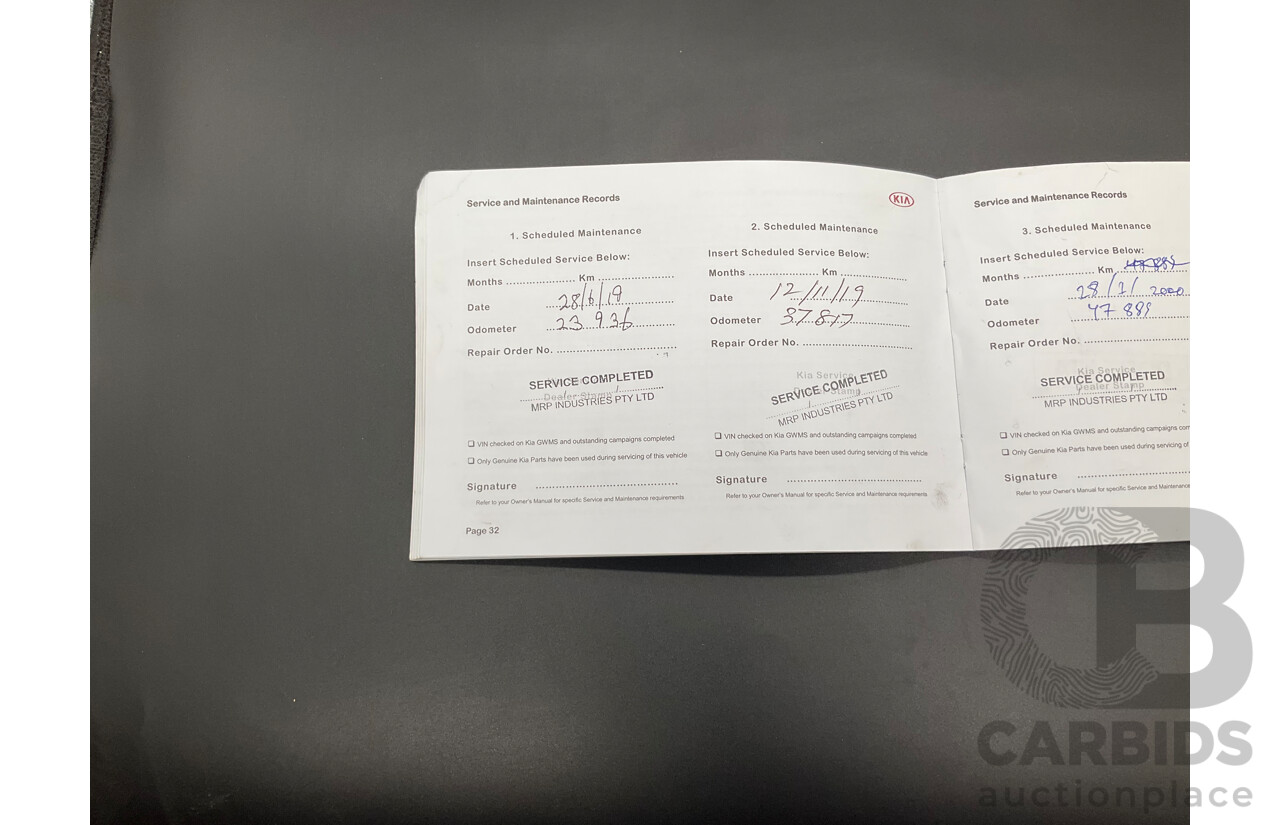 6/2018 Kia Carnival S YP MY16 Update 4d Wagon Snow White Pearl V6 3.3L - 8 Seater