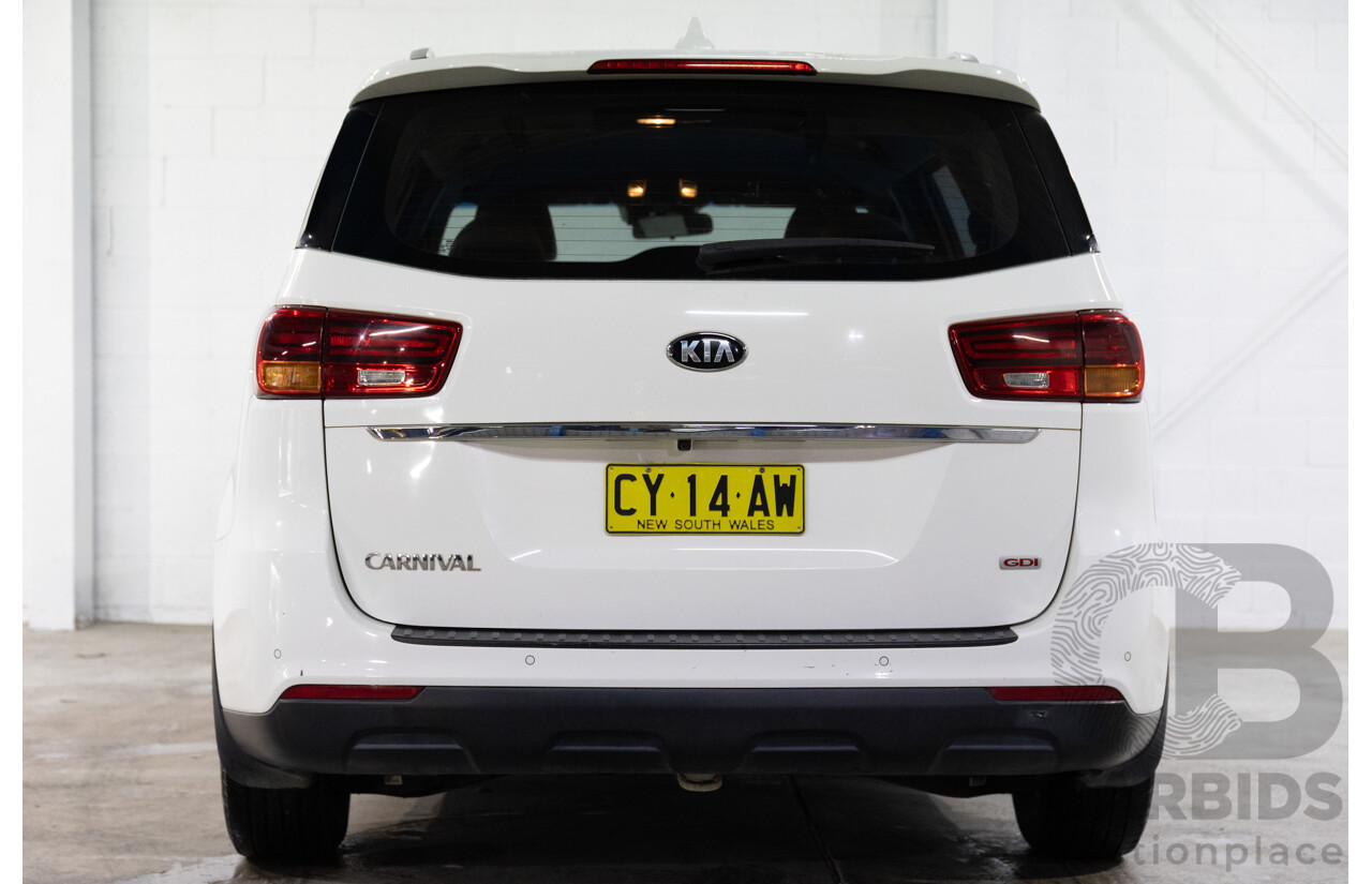 6/2018 Kia Carnival S YP MY16 Update 4d Wagon Snow White Pearl V6 3.3L - 8 Seater