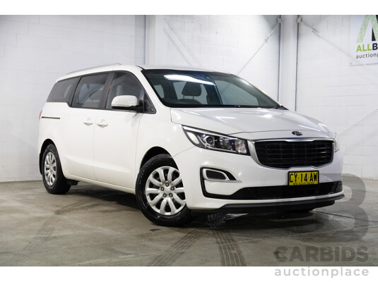 6/2018 Kia Carnival S YP MY16 Update 4d Wagon Snow White Pearl V6 3.3L - 8 Seater