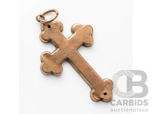 9ct Rose Gold Latin Cross - 1.24gms