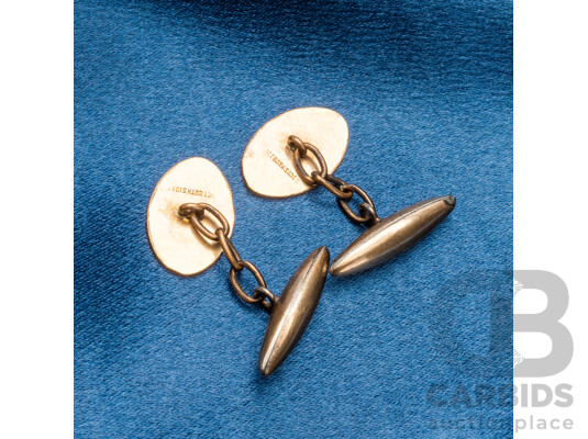 Vintage Cufflinks 9ct Lined Both Sides