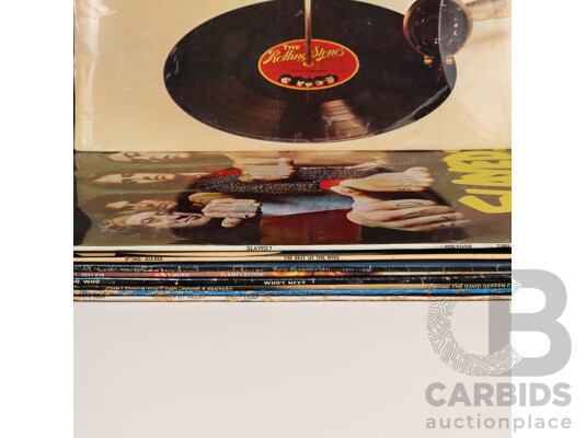Collection of Popular Rock and Roll LP Records