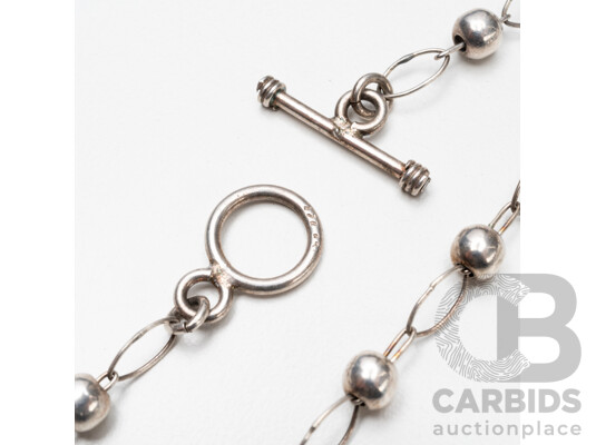 Vintage 925 Sterling Silver Fancy Link Long Necklace. Length - 143cms