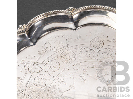 Antique Sterling Silver Tray, Henry Stratford, Sheffield, 1890