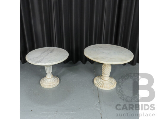 Pair of Vintage Marble Side Tables
