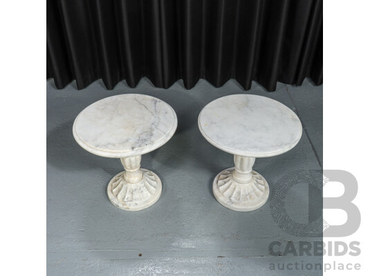 Pair of Matching Vintage Marble Side Tables