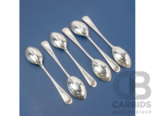 Six Edwardian Sterling Silver Spoons, Elkington & Co Ltd, Birmingham, 1909