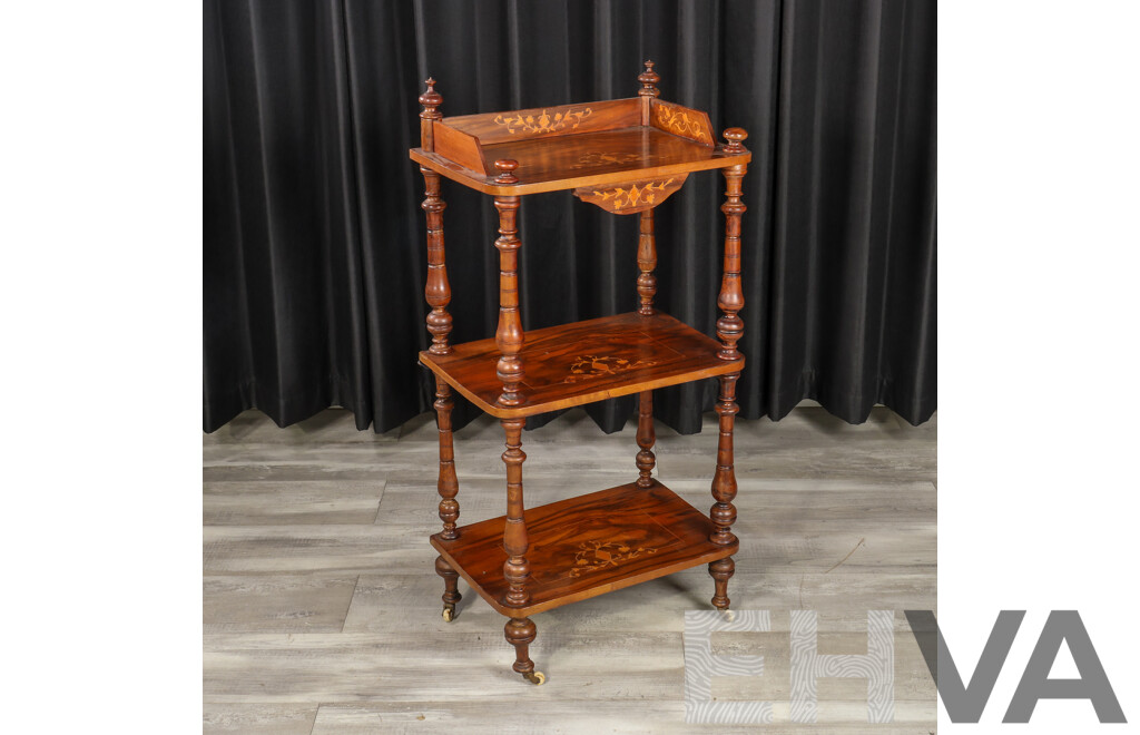 Victorian Walnut Three Tier What-Not