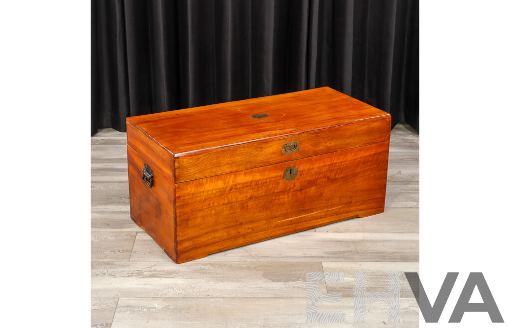 Vintage Teak Shipping Trunk
