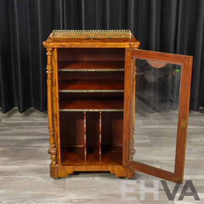 Good Victorian Inlaid Burr Walnut Music Cabinet