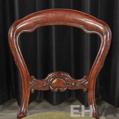 Set of Four Victorian Mahogany Balloon Back Dining Chairs