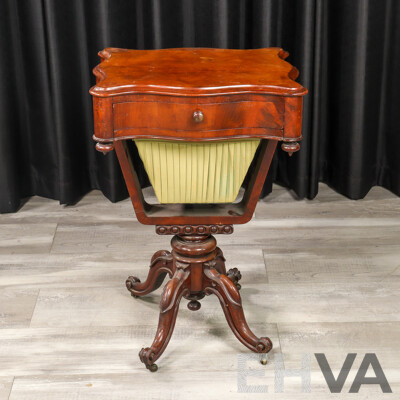Victorian Mahogany Pedestal Sewing Box