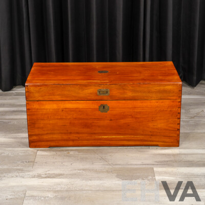 Vintage Teak Shipping Trunk