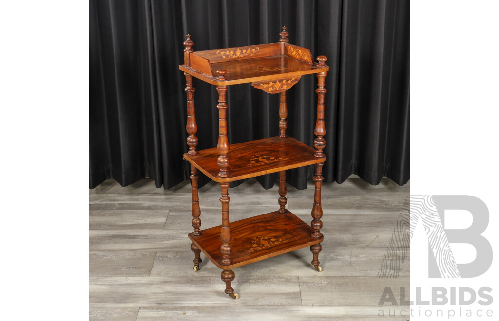 Victorian Walnut Three Tier What-Not