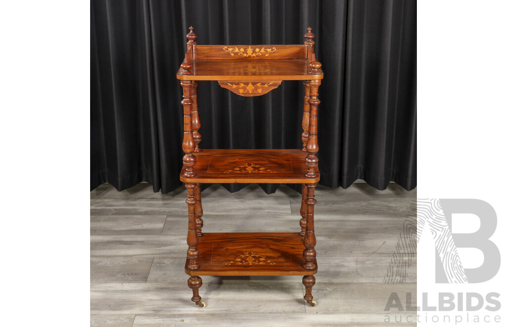 Victorian Walnut Three Tier What-Not