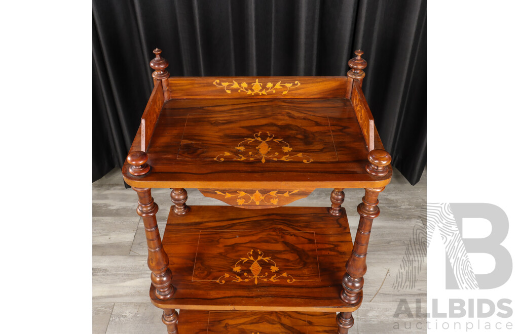 Victorian Walnut Three Tier What-Not