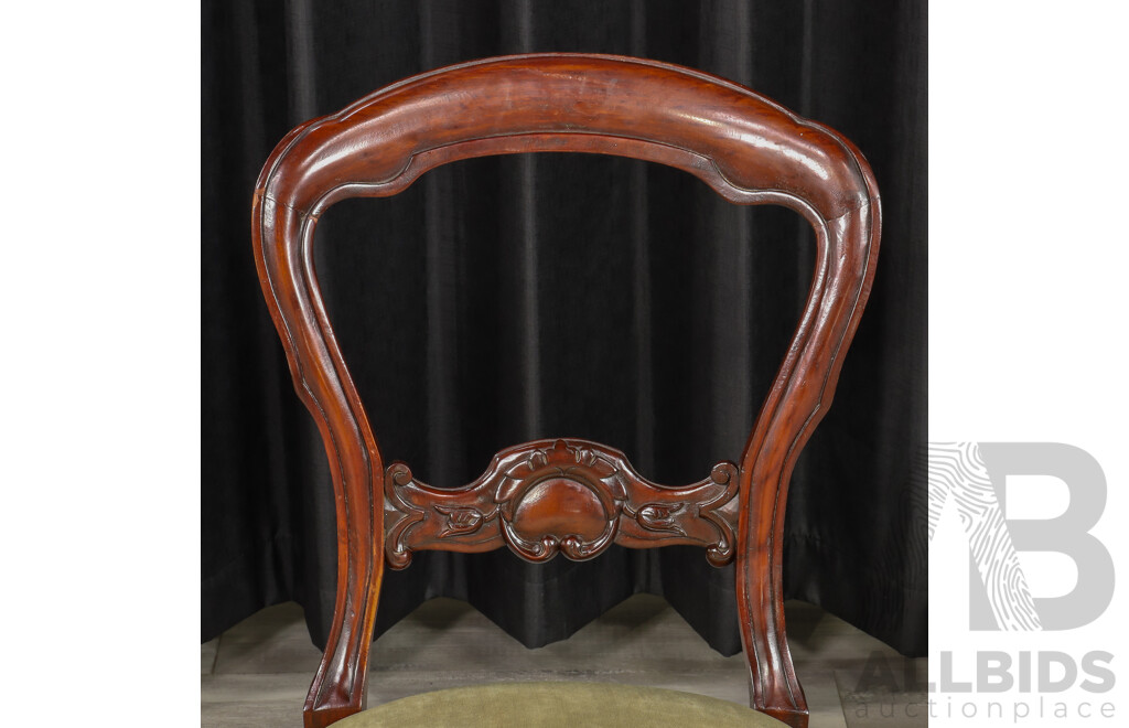Set of Four Victorian Mahogany Balloon Back Dining Chairs