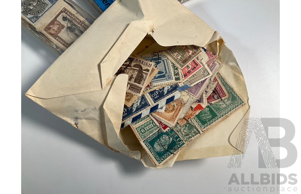 Collection of Vintage Stamp Albums Including Australian Predecimal, 1900's, QV, KGV, United Kingdom Penny Red, USA, Germany, France, Italy, Japan, China, Russia and More