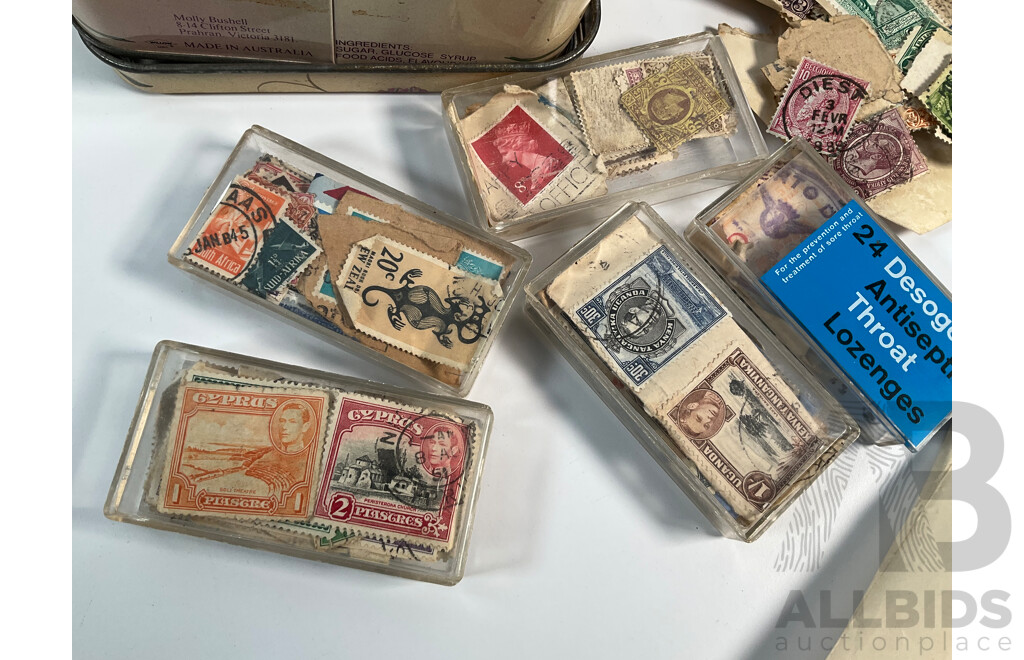 Collection of Vintage Stamp Albums Including Australian Predecimal, 1900's, QV, KGV, United Kingdom Penny Red, USA, Germany, France, Italy, Japan, China, Russia and More