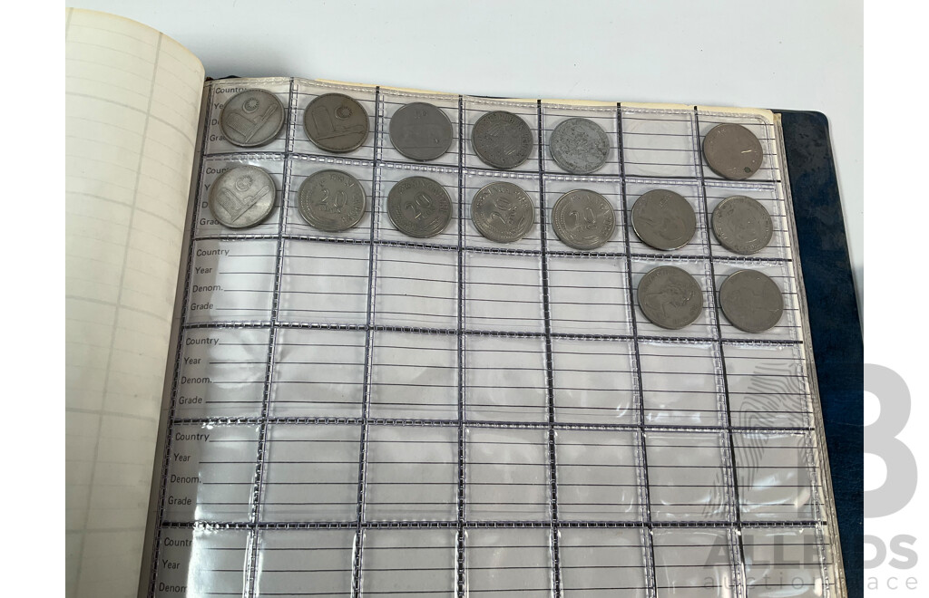Collection of International Coins and Notes Including Two Australian Two Dollar Notes 1979 Knight/Stone, 1983 Johnston/Stone, Coin Album of USA, Singapore, Germany, Philippines, Fiji, Assortment of Coins - Approximately 1.3 Kilograms