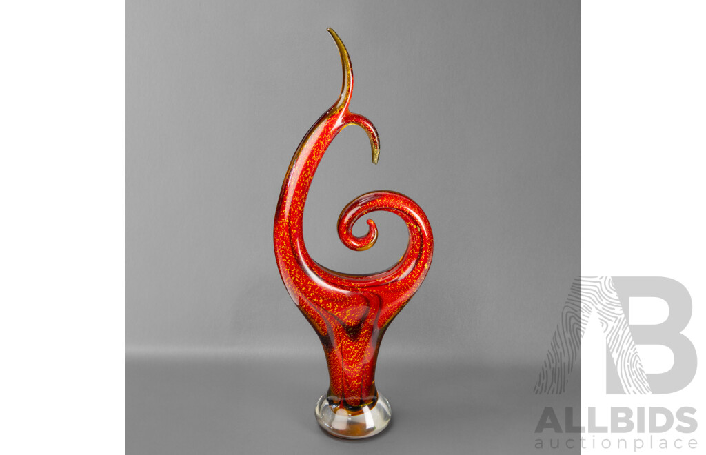 Large Hand Blown Sommerso Glass Sculpture