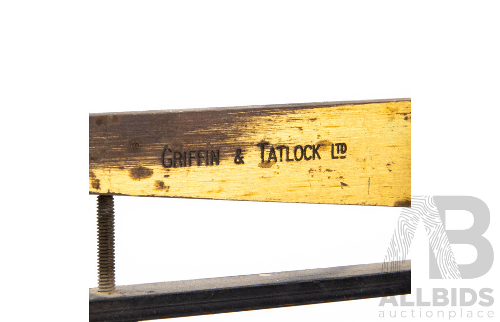 Set of Vintage Brass Balance Scales by Griffin & Tatlock