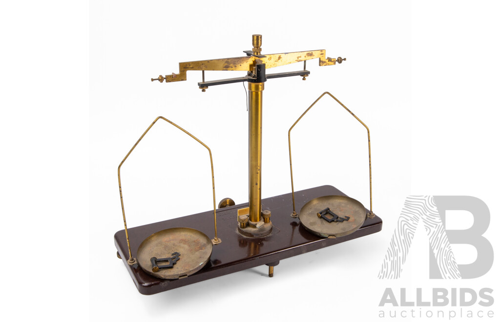 Set of Vintage Brass Balance Scales by Griffin & Tatlock