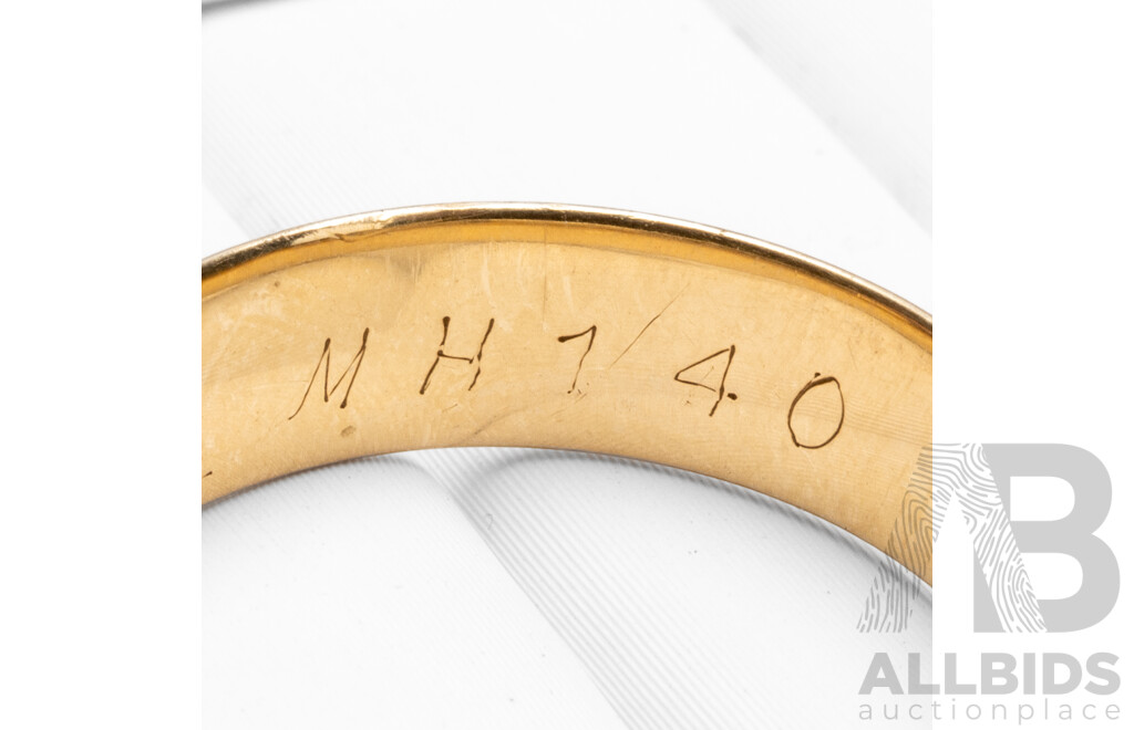 9ct Yellow Gold Wide Wedder - Size Q