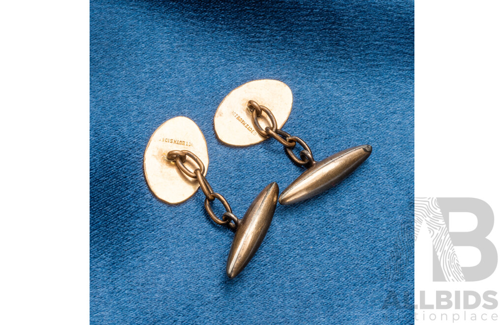 Vintage Cufflinks 9ct Lined Both Sides