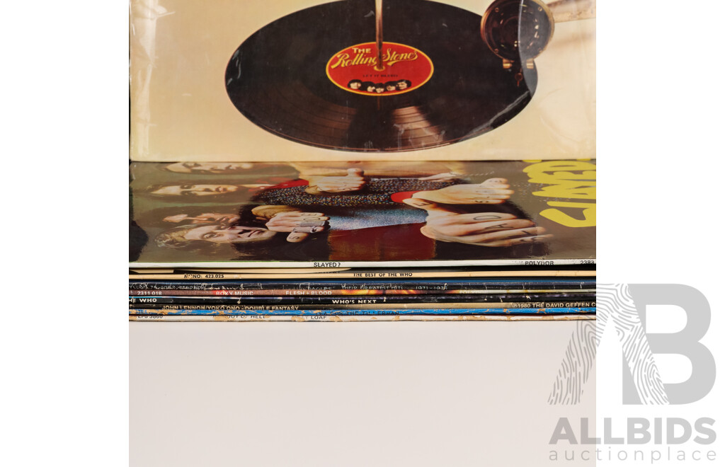 Collection of Popular Rock and Roll LP Records