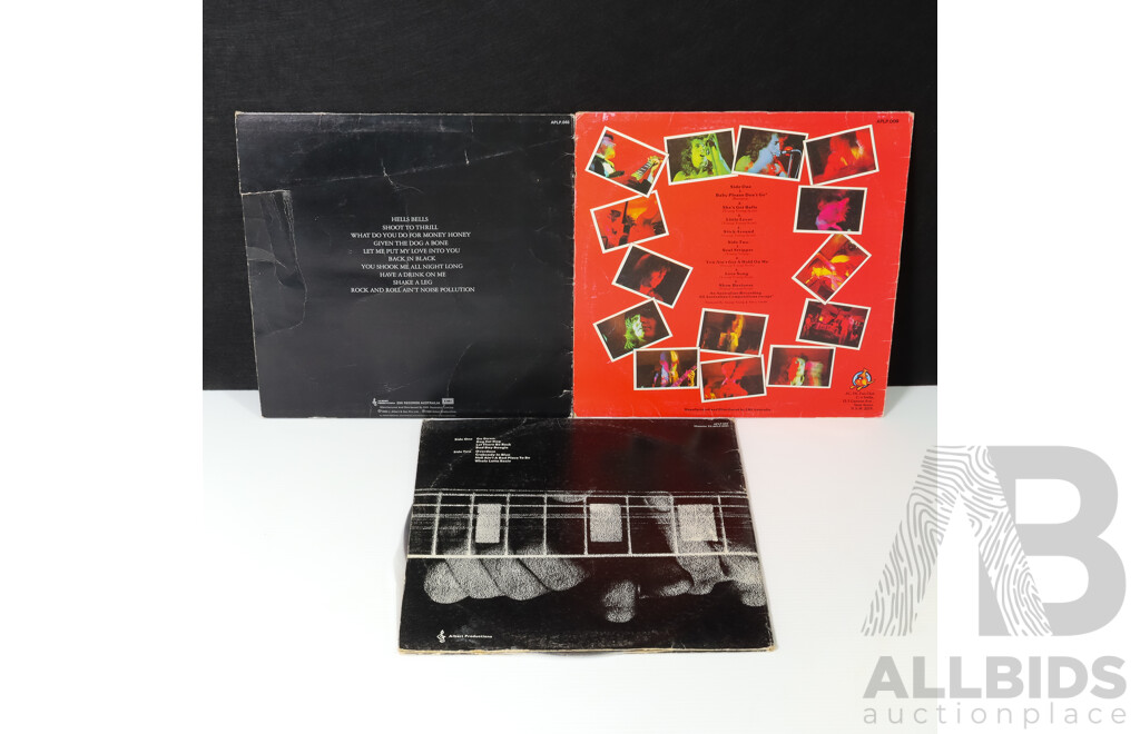 Collection of Three AC/DC LP Records