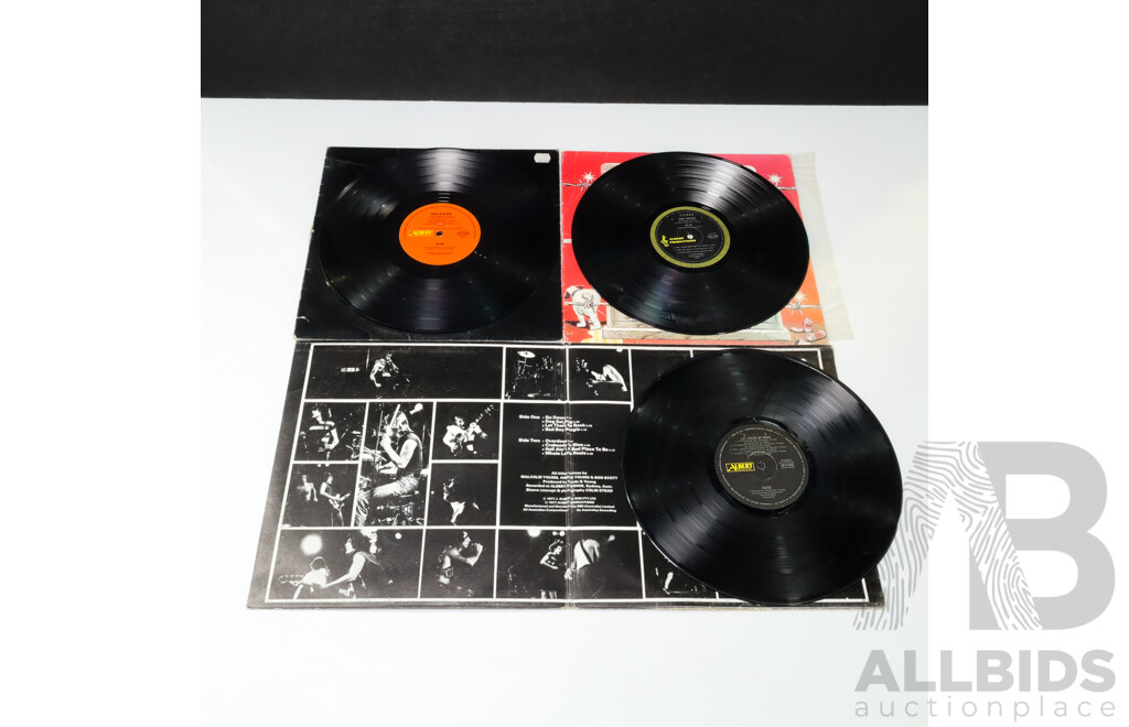 Collection of Three AC/DC LP Records