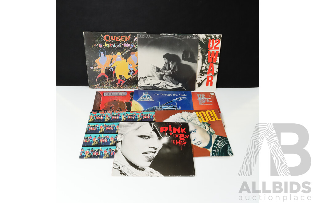 Collection of Nine Popular Music LP Records