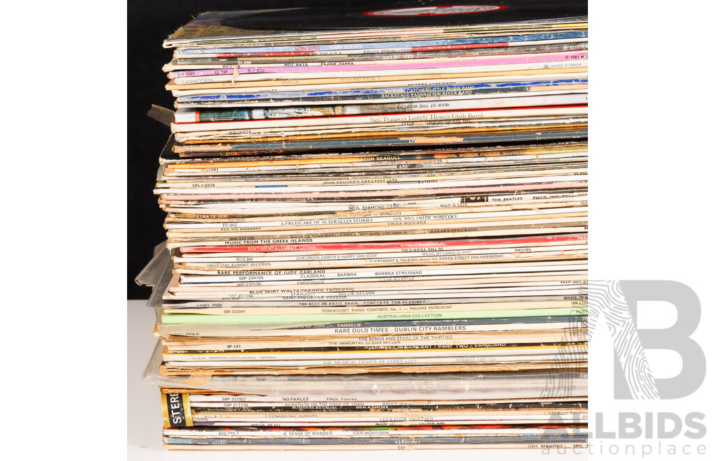 Large Collection of Popular Music LP Records