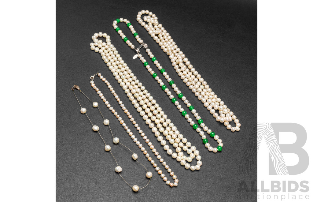 Collection of Freshwater Cultured Pearl Necklaces - Lot of 5
