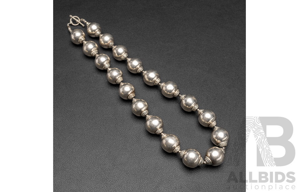Vintage Ornate Sterling Silver Necklace. Length - 52cms