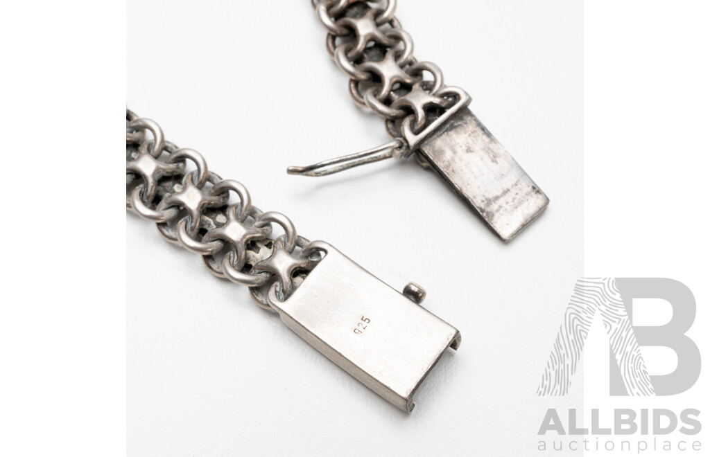 Vintage 925 Sterling Silver Fancy Link Bracelet