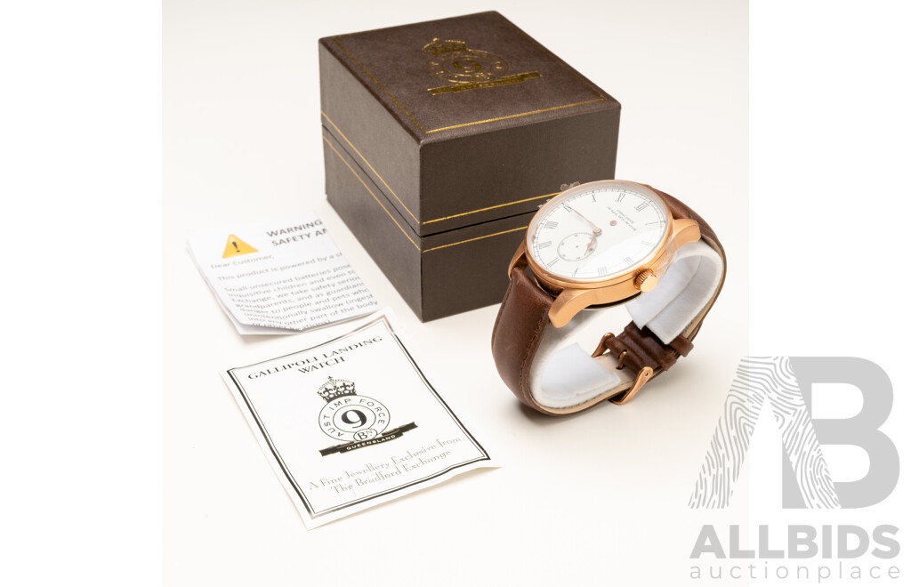 Rose Gold Tone Gallipoli Diggers Watch From the Bradford Exchange