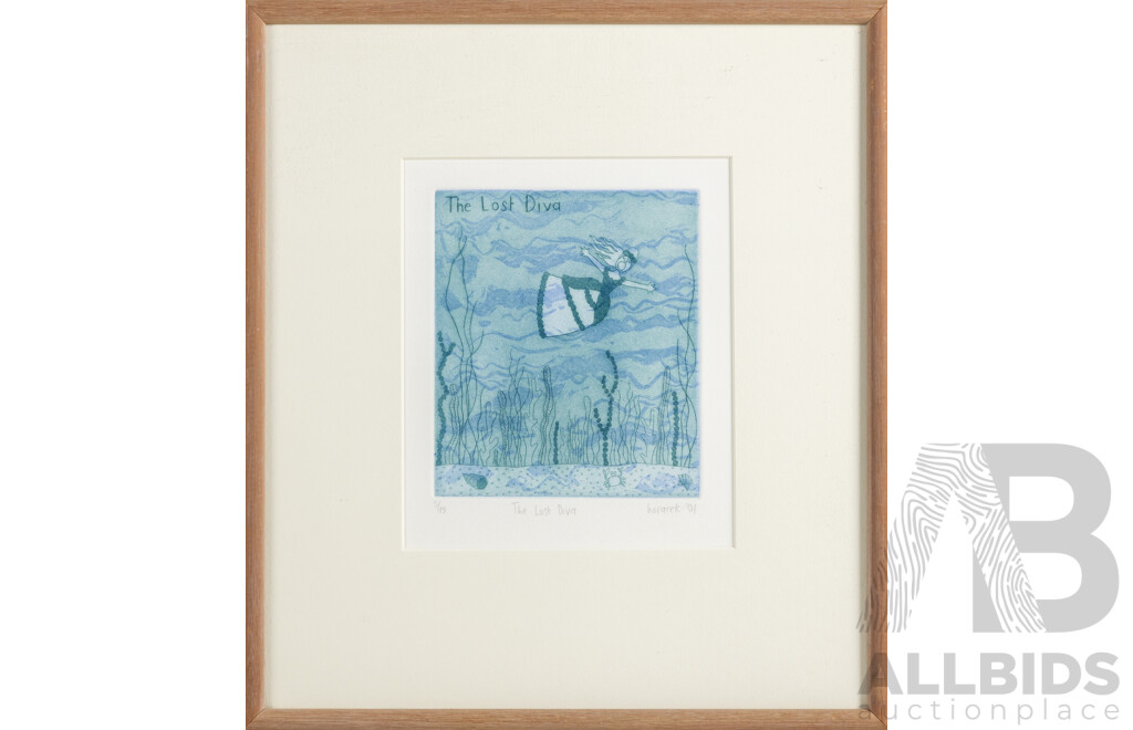 Judy Horacek (20th Century, Australian, 1961-), The Lost Diva (2001), Limited Edition & Signed Original Etching, 35 x 32 cm (frame)