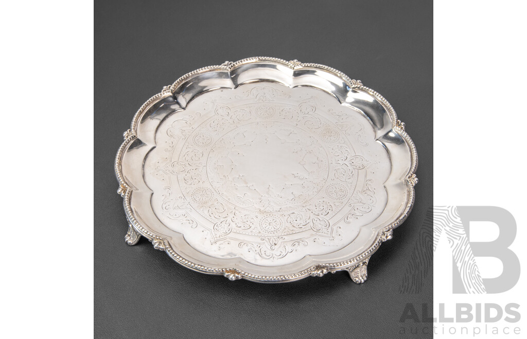Antique Sterling Silver Tray, Henry Stratford, Sheffield, 1890