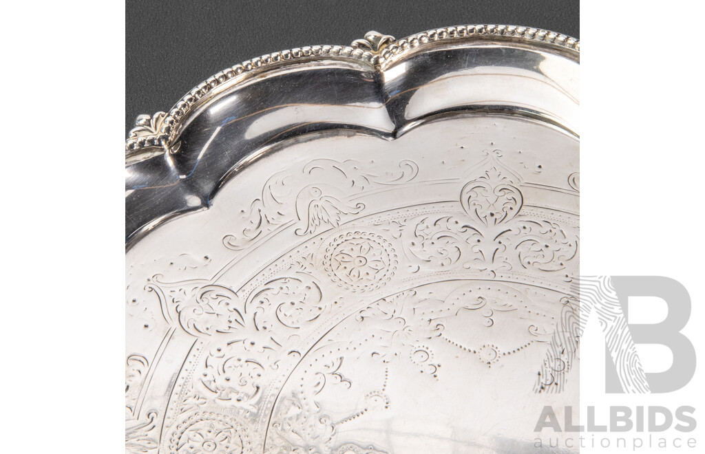 Antique Sterling Silver Tray, Henry Stratford, Sheffield, 1890