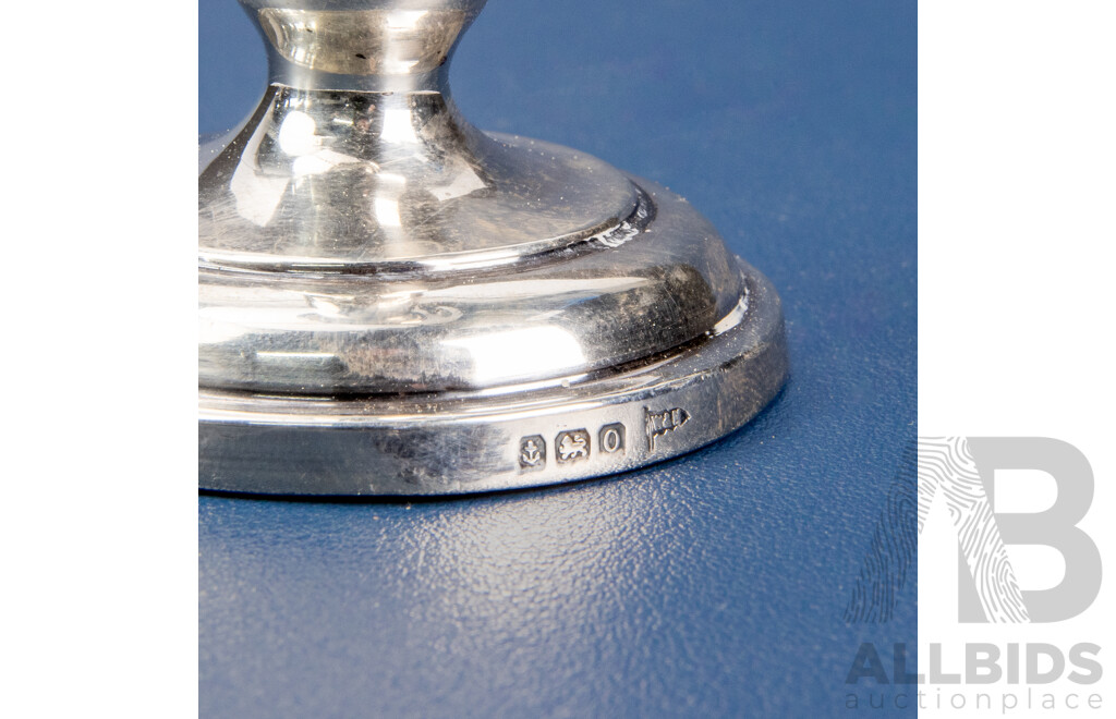 Antique Sterling Silver Hammer Finish Vase, Walker and Hall, Birmingham, 1913
