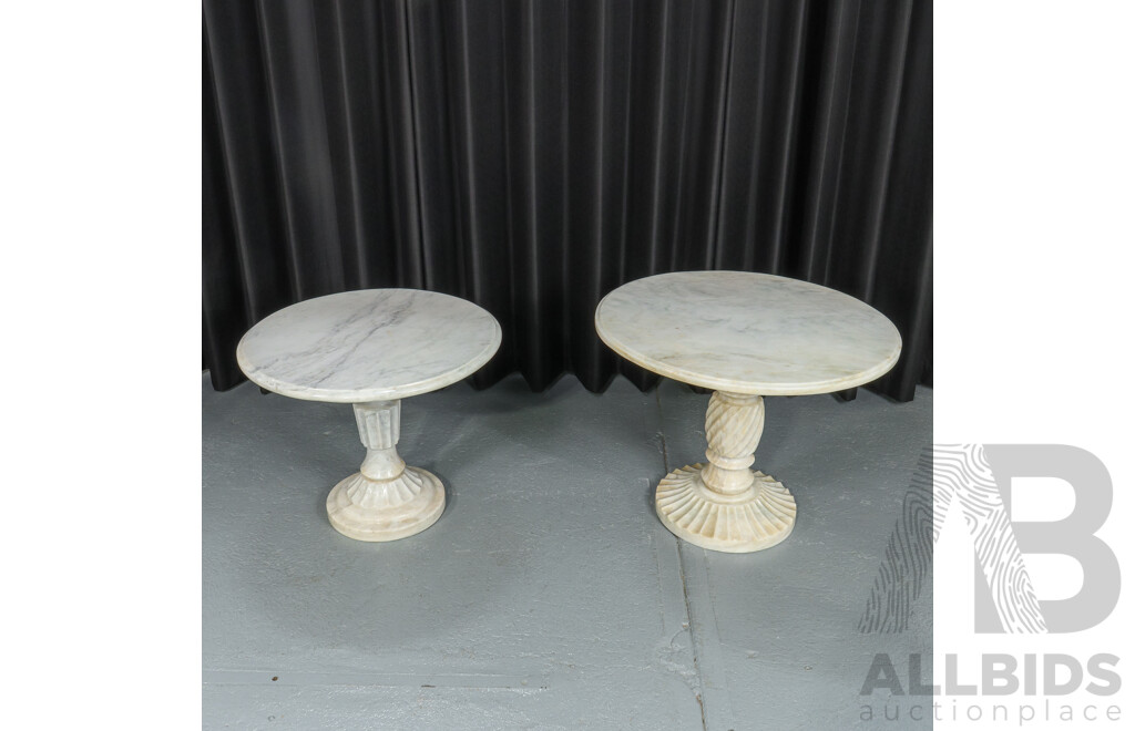Pair of Vintage Marble Side Tables